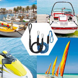 Pier Stainless Steel Clamp Boat Rope Accessories PWC Built-In Buffer Kayak Mooring Cable(Black)