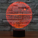 Death Star Style 3D Touch Switch Control LED Light , 7 Colour Discoloration Creative Visual Stereo Lamp Desk Lamp Night Light