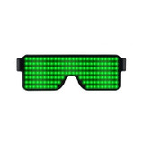 Night Club Bar Disco LED Light Emitting Glasses Festival Party USB Charging Shutter Dynamic Flash Glasses (Green)