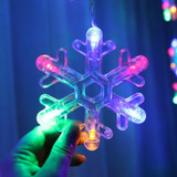 LED Inverted V Snowflake Five-Star Decorative Lights Christmas Waterproof String Lights, EU Plug(Colorful Light)