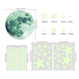 2 Packs AFG3303 Home Decoration Luminous Stars Moon PVC Stickers, Specification: 435PCS+20cm Moon (Green)