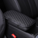 3 PCS Leather Car Universal Central Armrests Pad Anti-Slip Armrest Box Mat(Black)