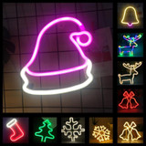 Christmas Decoration Neon Lights Wall-Mounted Ornaments, Spec: Christmas Hat