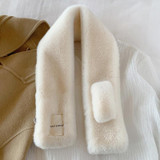 80cm Winter Thickened Warm Imitation Rabbit Fur Fake Collar(Khaki)