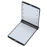 2 PCS Lady Cosmetic Vanity Mirror Folding Portable Pocket  Built-in LED Lighting Bulbs(black)