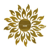 Sunflower Mirror Wall Sticker Bedroom Living Room Decoration Wall Stickers(Gold)