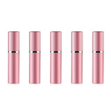 5 PCS Portable Mini Refillable Glass Perfume Fine Mist Atomizers with Metallic Exterior, 5ml(Pink)