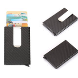 Carbon Fiber Antimagnetic Solid Color Credit Card Holder Money Clip Wallet, Size: 10*6.6cm(Black)