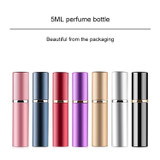 5 PCS Portable Mini Refillable Glass Perfume Fine Mist Atomizers with Metallic Exterior, 5ml (Silver)