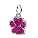 5 PCS Metal Pet Tag Zinc Alloy Identity Card Footprint Lettering Dog Tag(Purple)