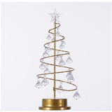 LED Wrought Iron Night Light Crystal Christmas Tree Light Room Decoration Small Table Lamp