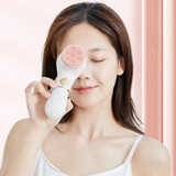 Pore Cleansing Electric Cleansing Instrument Blackhead Silicone Facial Cleansing Brush(Pink White)