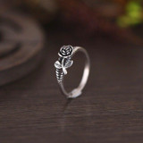 Women Vintage Rose Simple Engagement Ring Jewelry Fashion Jewelry, Ring Size:9