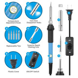 16-in-1 US Plug 60W Adjustable Temperature Soldering Iron Set with VC830L Digital Multimeter