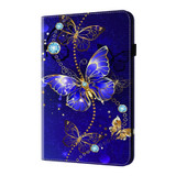 For Samsung Galaxy Tab S6 Lite Crystal Texture Painted Leather Tablet Case(Diamond Butterflies)