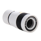 8X Zoom Telescope Telephoto Camera Lens with Clip(White)