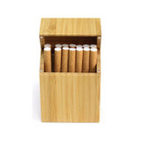 Creative Wooden Cigarette Case Magnet Adsorption Clamshell Cigarette Case, Color:Carbonized Bamboo