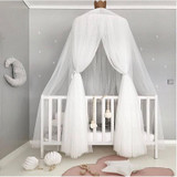 Baby Bed Curtain Hung Dome Mosquito Net Girls Crown Hanging Net Princess Tents(Pink)