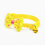 Adjustable Bow Knot Bell Collar Cat Dog Collars Pet Supplies(Yellow)