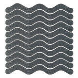 24pcs /Bag Wavy Shaped Gravel Pattern Bathtub Non-Slip Sticker, Specification: 1.3 x 18cm(Gray)