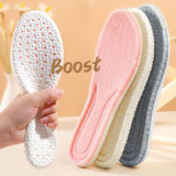 5pairs  Highly Elastic Boost Particles Warm Insoles Plush Insoles, Size: 35(Beige)
