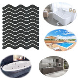 24pcs /Bag Wavy Shaped Safety Bathtub Non-Slip Sticker, Specification:  1.3 x 18cm(Black)