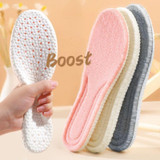 5pairs  Highly Elastic Boost Particles Warm Insoles Plush Insoles, Size: 35(Gray)