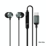 REMAX RM-512a USB-C / Type-C Metal  In-ear Wired Earphone, Support Music & Call, Not For Samsung Phones(Black)