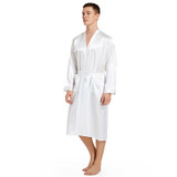 Men Groom Gold Lettering Home Long Nightgown, Size:XL(White)