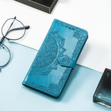 For Xiaomi Redmi K60 Pro Mandala Flower Embossed Leather Phone Case(Blue)