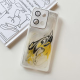 For OPPO Reno9 Pro+ Oil Painting Electroplating TPU Phone Case(White)