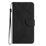 For OPPO Reno9 Pro+ Stitching Embossed Leather Phone Case(Black)