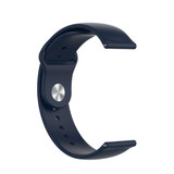 18mm Universal Reverse Buckle Wave Silicone Watch Band, Size:S(Navy Blue)