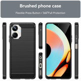 For Realme 10 Pro Brushed Texture Carbon Fiber TPU Phone Case(Black)