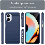 For Realme 10 Pro Brushed Texture Carbon Fiber TPU Phone Case(Blue)