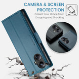 For Realme 10 Pro+ CaseMe 023 Butterfly Buckle Litchi Texture RFID Anti-theft Leather Phone Case(Blue)