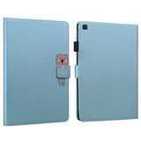 For Samsung Galaxy Tab A 10.1 T510 Cartoon Buckle Leather Tablet Case(Blue)