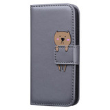 For Xiaomi 12 Cartoon Buckle Horizontal Flip Leather Phone Case(Grey)