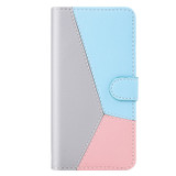 For Xiaomi 12 Tricolor Stitching Horizontal Flip Leather Phone Case(Grey)