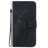 For OPPO Reno9 Pro 7-shaped Embossed Leather Phone Case(Black)