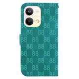 For OPPO Reno9 Pro Double 8-shaped Embossed Leather Phone Case(Green)