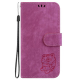 For Redmi K60 / K60 Pro Little Tiger Embossed Leather Phone Case(Rose Red)