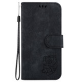 For OPPO Reno9 Pro Little Tiger Embossed Leather Phone Case(Black)