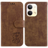 For OPPO Reno9 Pro Little Tiger Embossed Leather Phone Case(Brown)