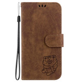 For Realme 10 4G Little Tiger Embossed Leather Phone Case(Brown)