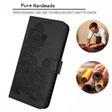 For OPPO Reno8 Datura Flower Embossed Flip Leather Phone Case(Black)