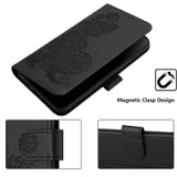 For OPPO Reno8 Datura Flower Embossed Flip Leather Phone Case(Black)