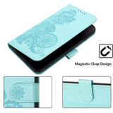 For OPPO Reno8 Pro Datura Flower Embossed Flip Leather Phone Case(Light blue)