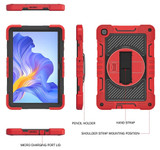 For Honor Pad X8 360 Degree Rotation PC Contrast Silicone Tablet Case(Red + Black)