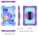 For Honor Pad X8 360 Degree Rotation PC Contrast Silicone Tablet Case(Purple + Mint Green)